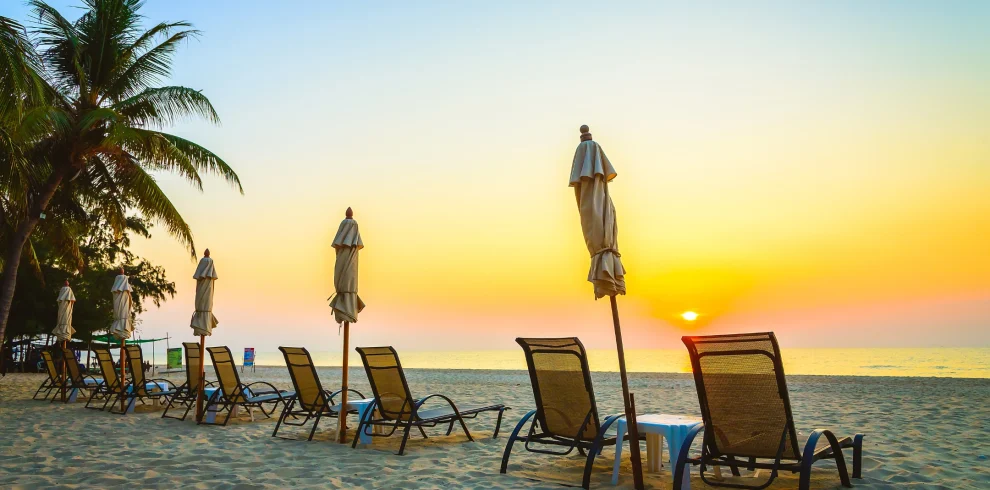 beach-chairs arranged in a coastal beach - Mweri Expeditions