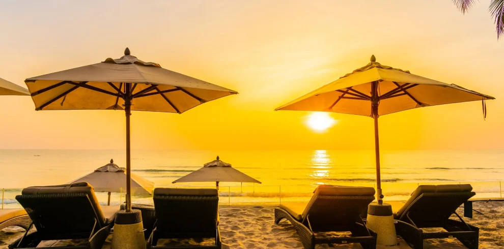 umbrella-chair-beautiful-beach-sea-sunrise-time-travel-vacation - Mweri Expeditions